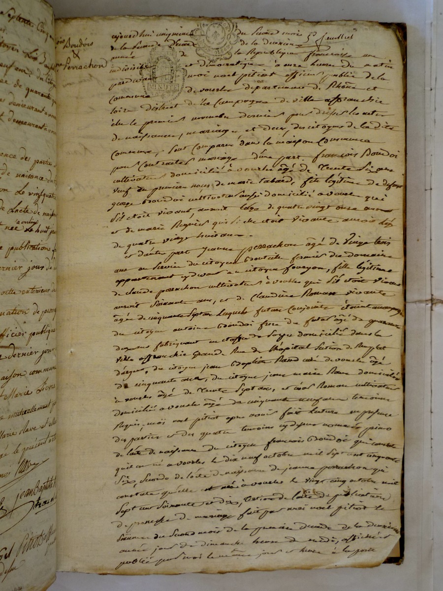Page du registre